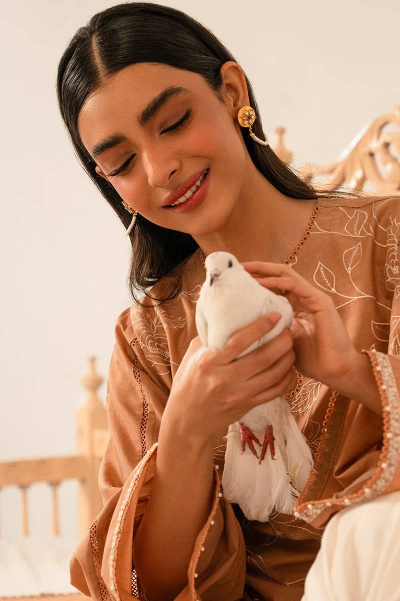 Cross Stitch | Mahiri Embroidered Collection 24 | RUSTIC BROWN - Pakistani Designer Dress - by Cross Stitch | Type: Luxury - 100% Original at Saira Sultan