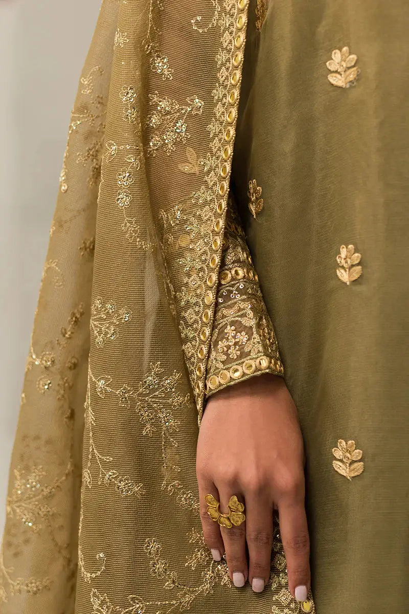 Cross Stitch | Luxe Atelier 24 | Olive Gleam - Pakistani Designer Dress - by Cross Stitch | Type: Luxury - 100% Original at Saira Sultan