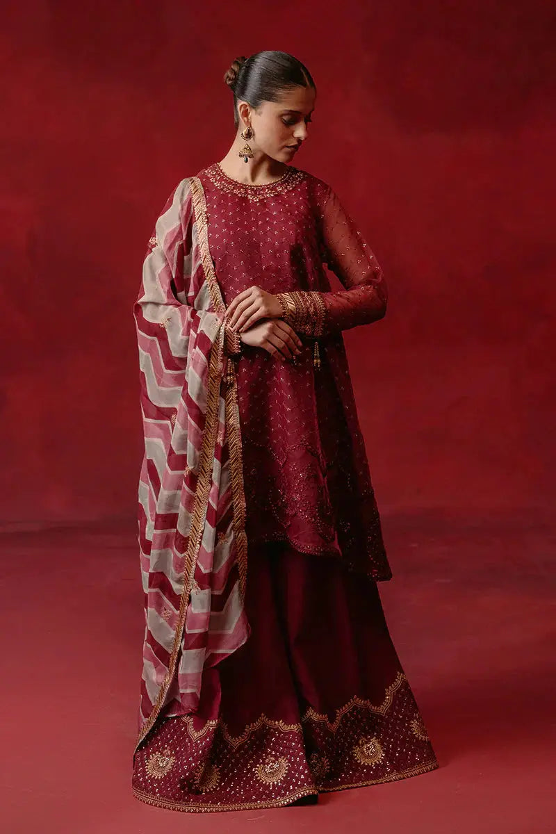 Cross Stitch | Luxe Atelier 24 | Red Ochre - Pakistani Designer Dress - by Cross Stitch | Type: Luxury - 100% Original at Saira Sultan