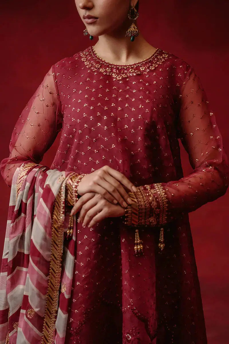 Cross Stitch | Luxe Atelier 24 | Red Ochre - Pakistani Designer Dress - by Cross Stitch | Type: Luxury - 100% Original at Saira Sultan