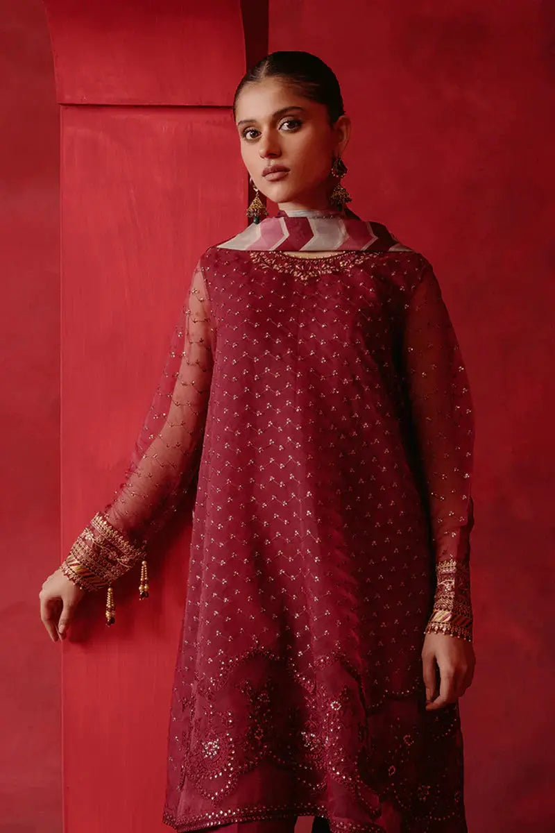 Cross Stitch | Luxe Atelier 24 | Red Ochre - Pakistani Designer Dress - by Cross Stitch | Type: Luxury - 100% Original at Saira Sultan