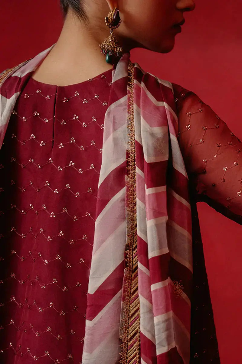 Cross Stitch | Luxe Atelier 24 | Red Ochre - Pakistani Designer Dress - by Cross Stitch | Type: Luxury - 100% Original at Saira Sultan
