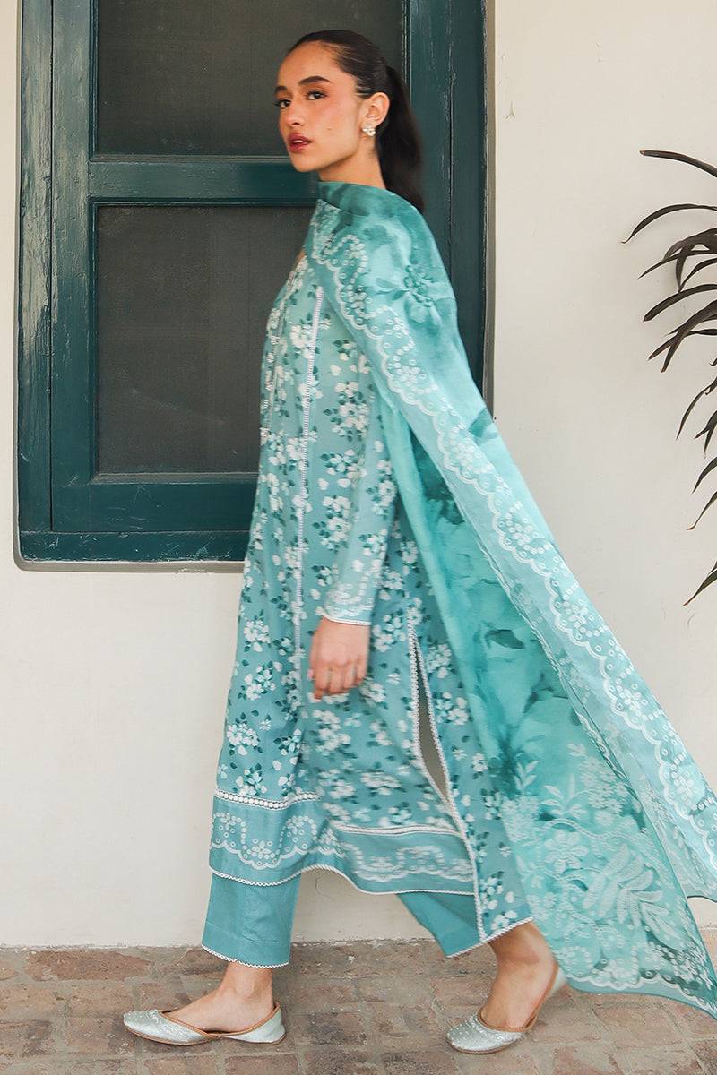Cross Stitch | Printed Lawn | BLUE CHARM - Pakistani Designer Dress - by Cross Stitch | Type: Luxury - 100% Original at Saira Sultan