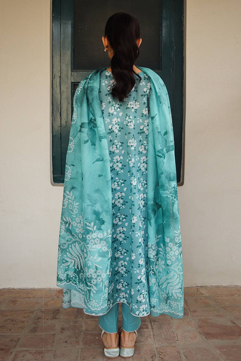 Cross Stitch | Printed Lawn | BLUE CHARM - Pakistani Designer Dress - by Cross Stitch | Type: Luxury - 100% Original at Saira Sultan