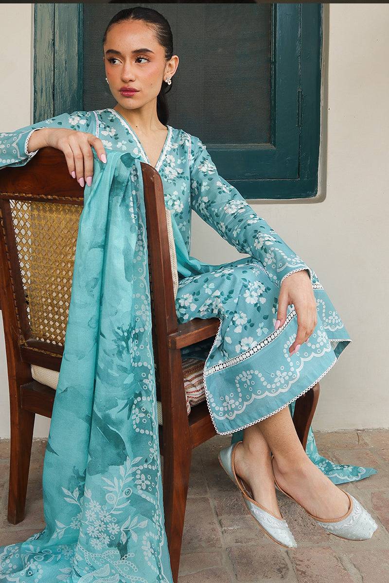 Cross Stitch | Printed Lawn | BLUE CHARM - Pakistani Designer Dress - by Cross Stitch | Type: Luxury - 100% Original at Saira Sultan