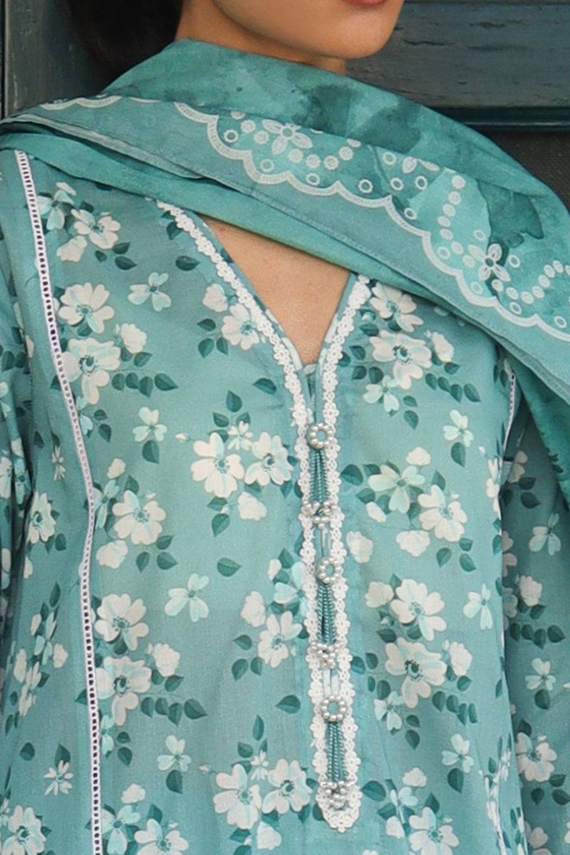 Cross Stitch | Printed Lawn | BLUE CHARM - Pakistani Designer Dress - by Cross Stitch | Type: Luxury - 100% Original at Saira Sultan