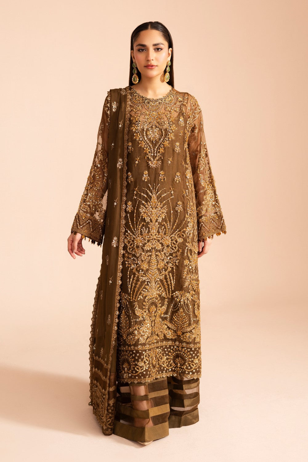 Maryum N Maria | Zircon Formals | DARIA - MS40077 XS Olive Haze Organza