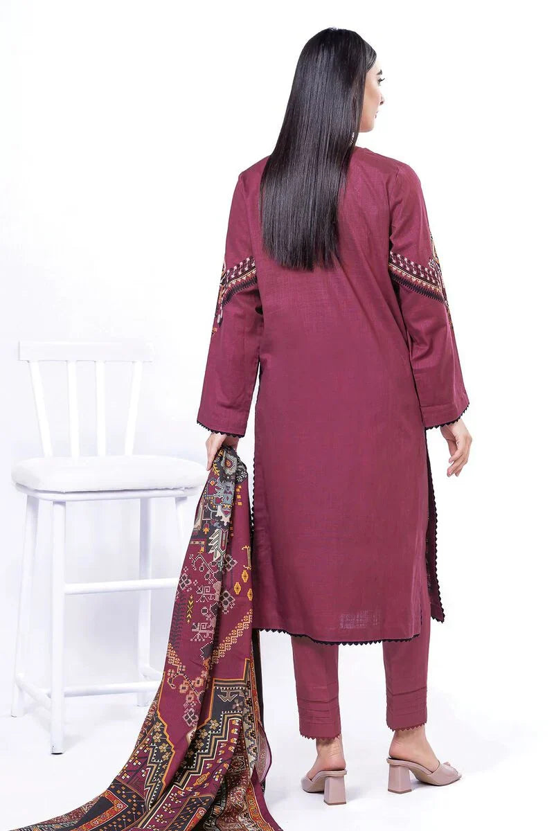 Khaadi | My Winter Mood | DCH02 S Wine Cross Stitch