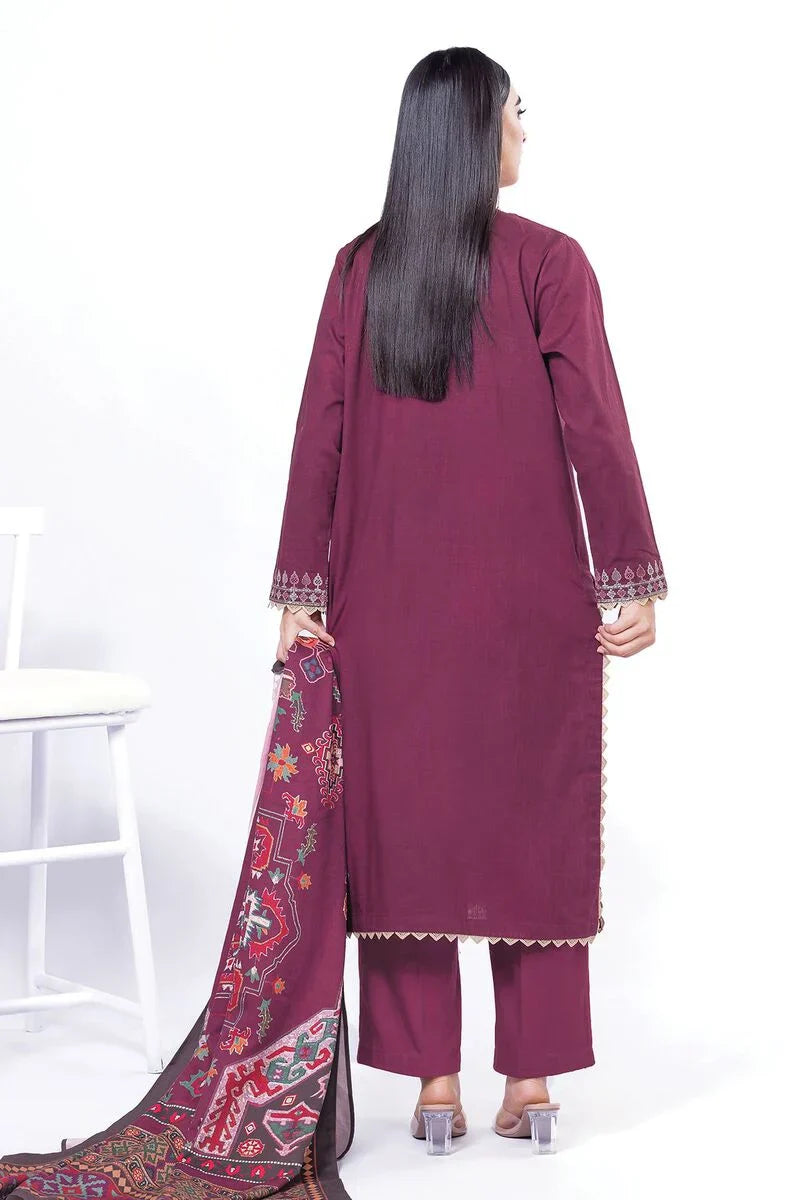 Khaadi | My Winter Mood | DCH09 S Wine Cross Stitch
