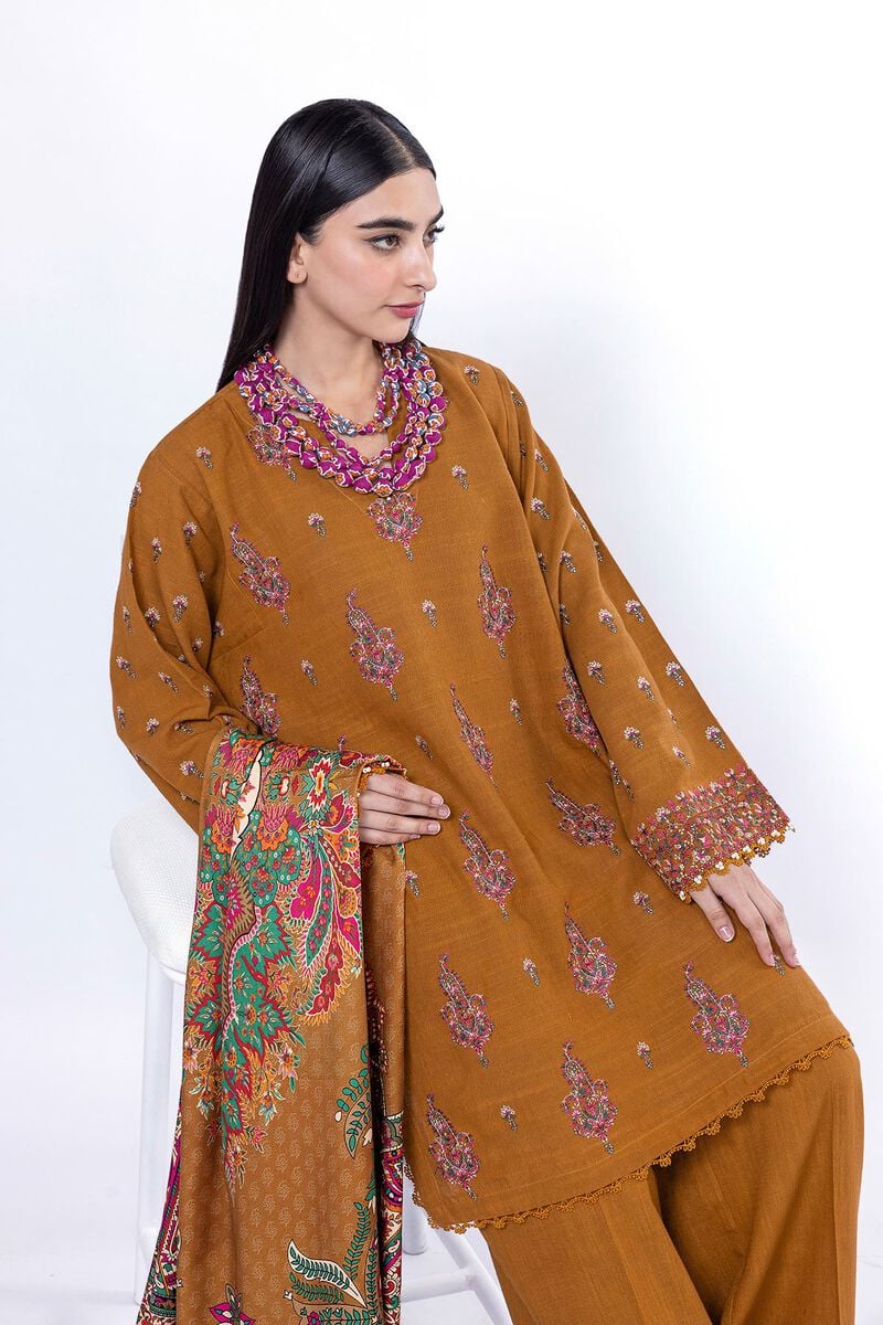Khaadi | My Winter Mood | DK14 M Mustard Brown Khaddar