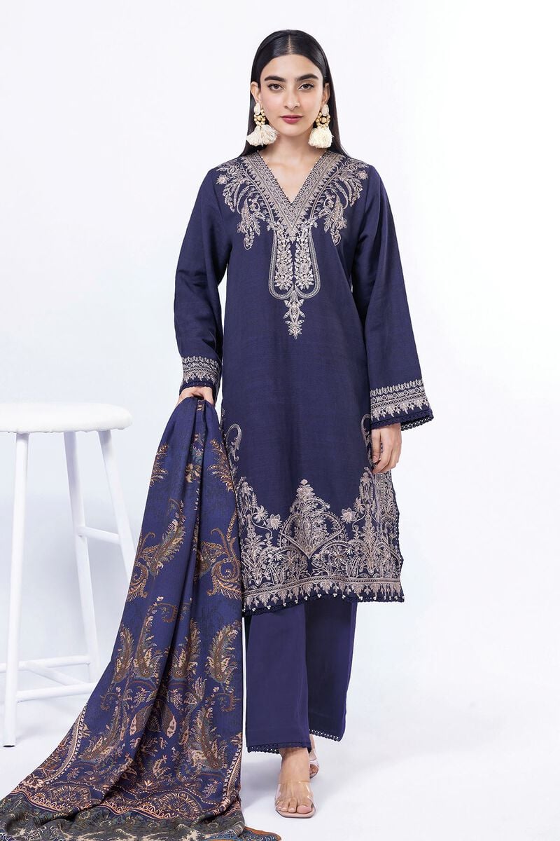 Khaadi | My Winter Mood | DK18Z XS Dark Lavender Khaddar