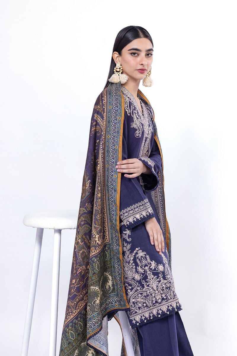 Khaadi | My Winter Mood | DK18Z M Dark Lavender Khaddar