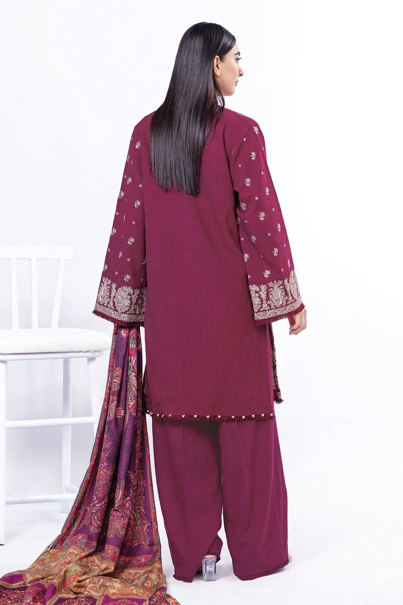 Khaadi | My Winter Mood | DK23Z S Wine Khaddar
