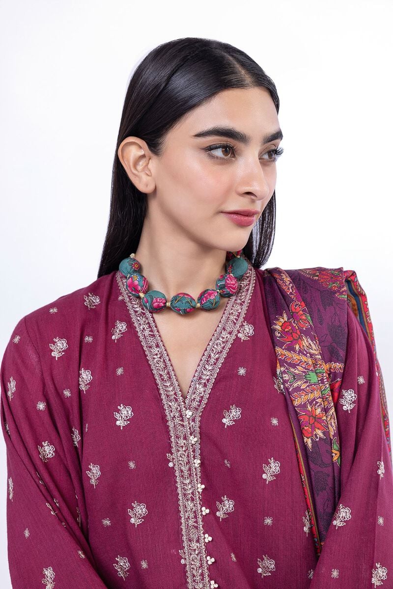 Khaadi | My Winter Mood | DK23Z M Wine Khaddar