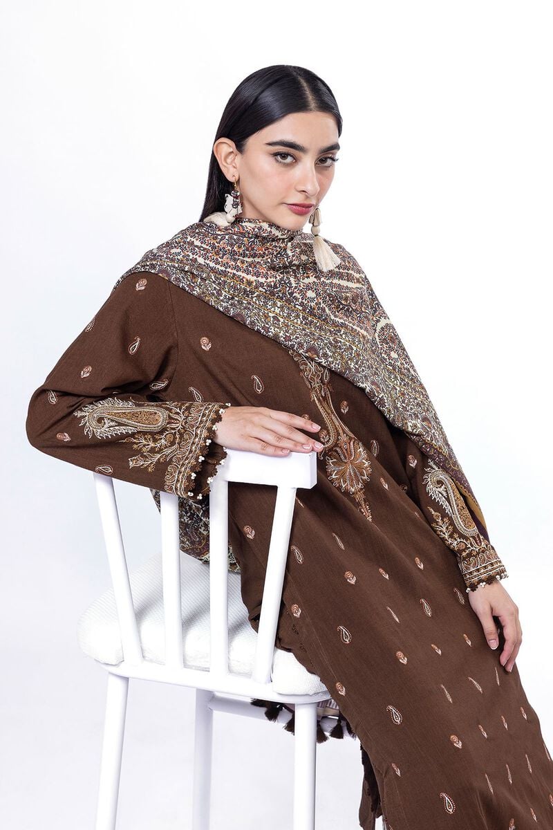 Khaadi | My Winter Mood | DK24 M Deep Chocolate Khaddar