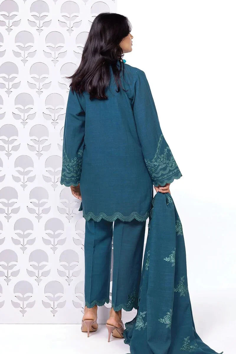 Khaadi | My Winter Mood | DKN01 S Teal Blue Khaddar