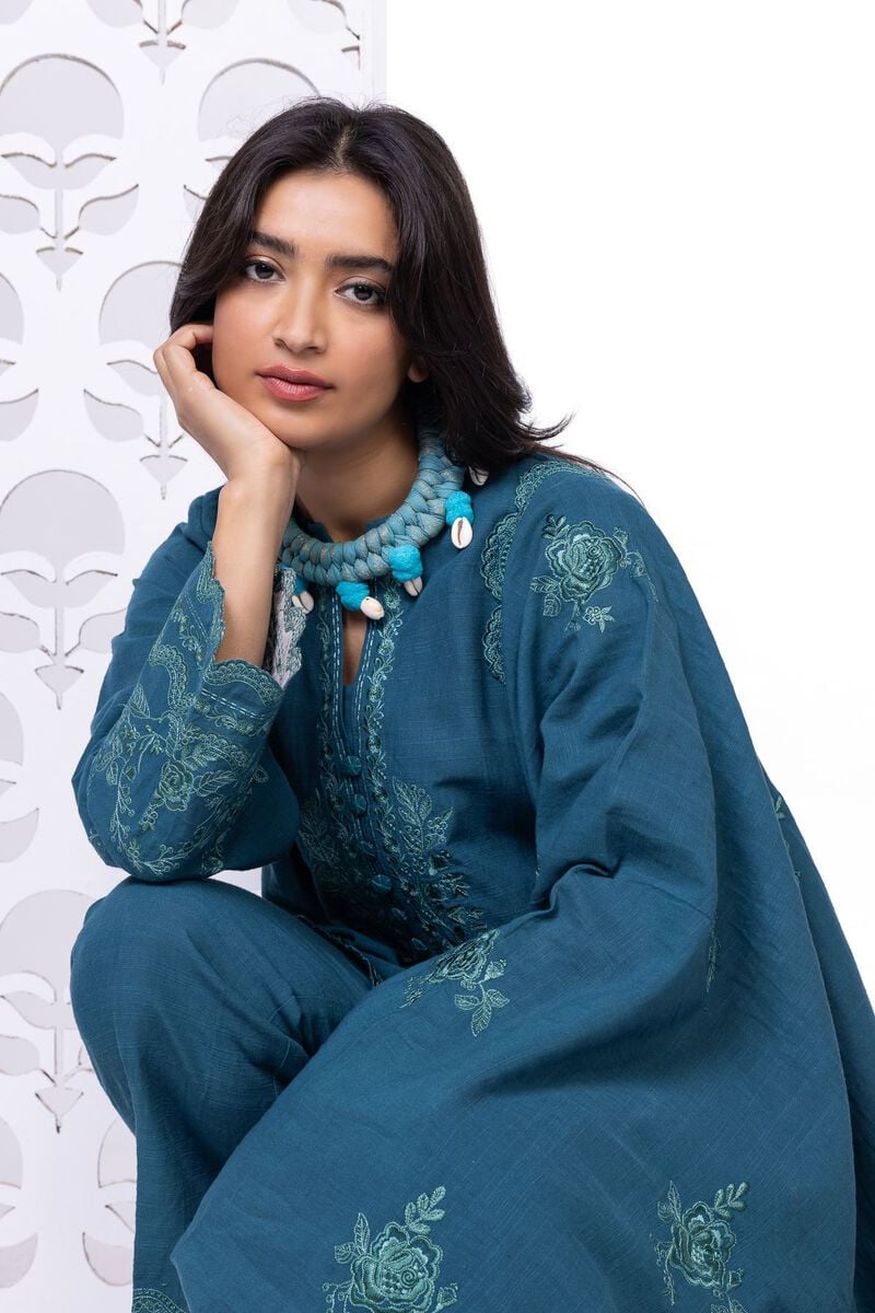 Khaadi | My Winter Mood | DKN01 M Teal Blue Khaddar