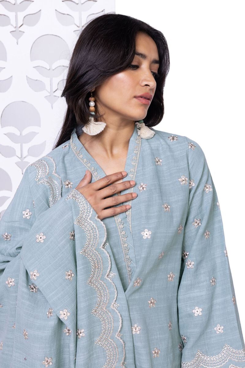 Khaadi | My Winter Mood | DKN03 L Pale Sky Blue Khaddar