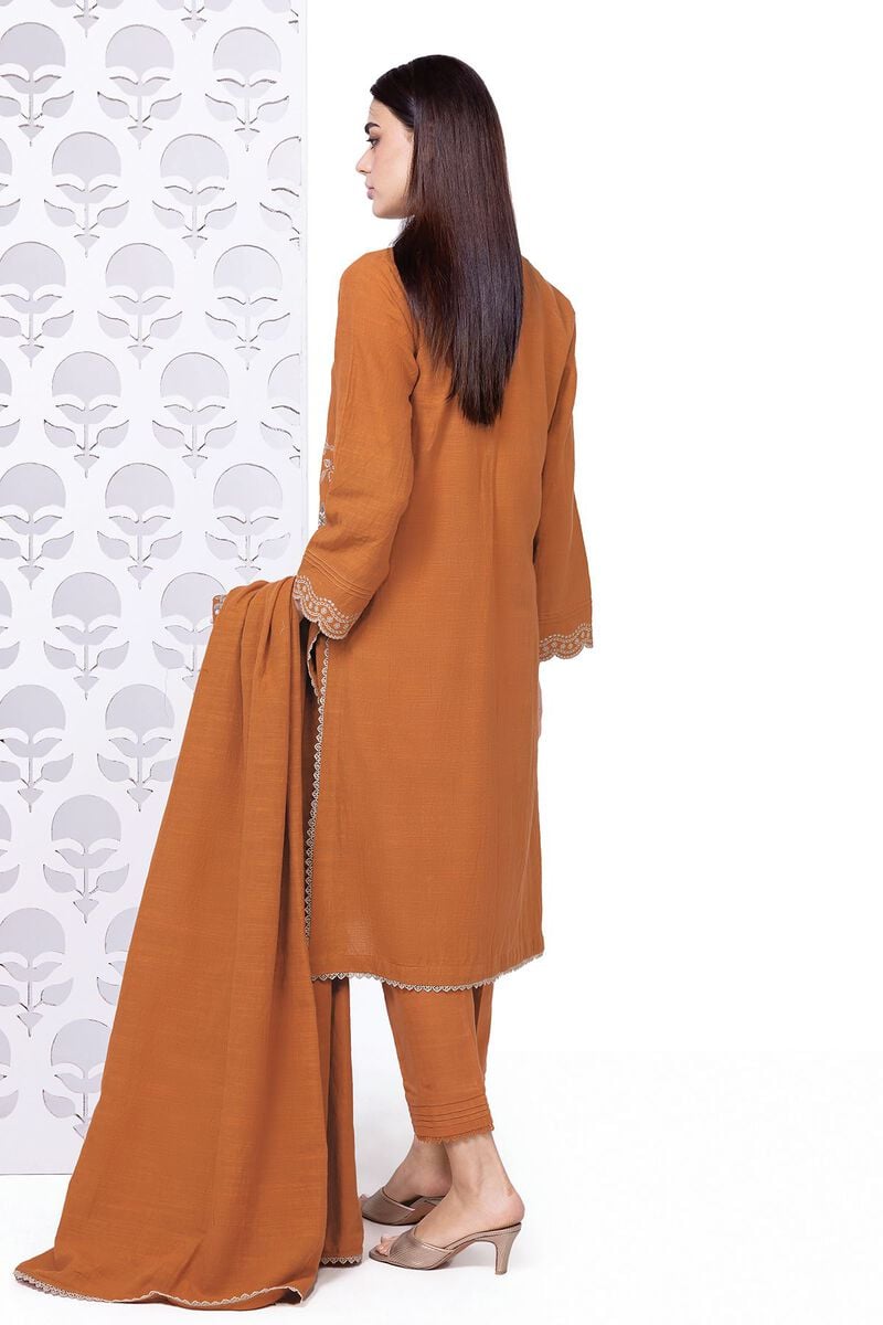 Khaadi | My Winter Mood | DKN08 S Rust Brown Khaddar