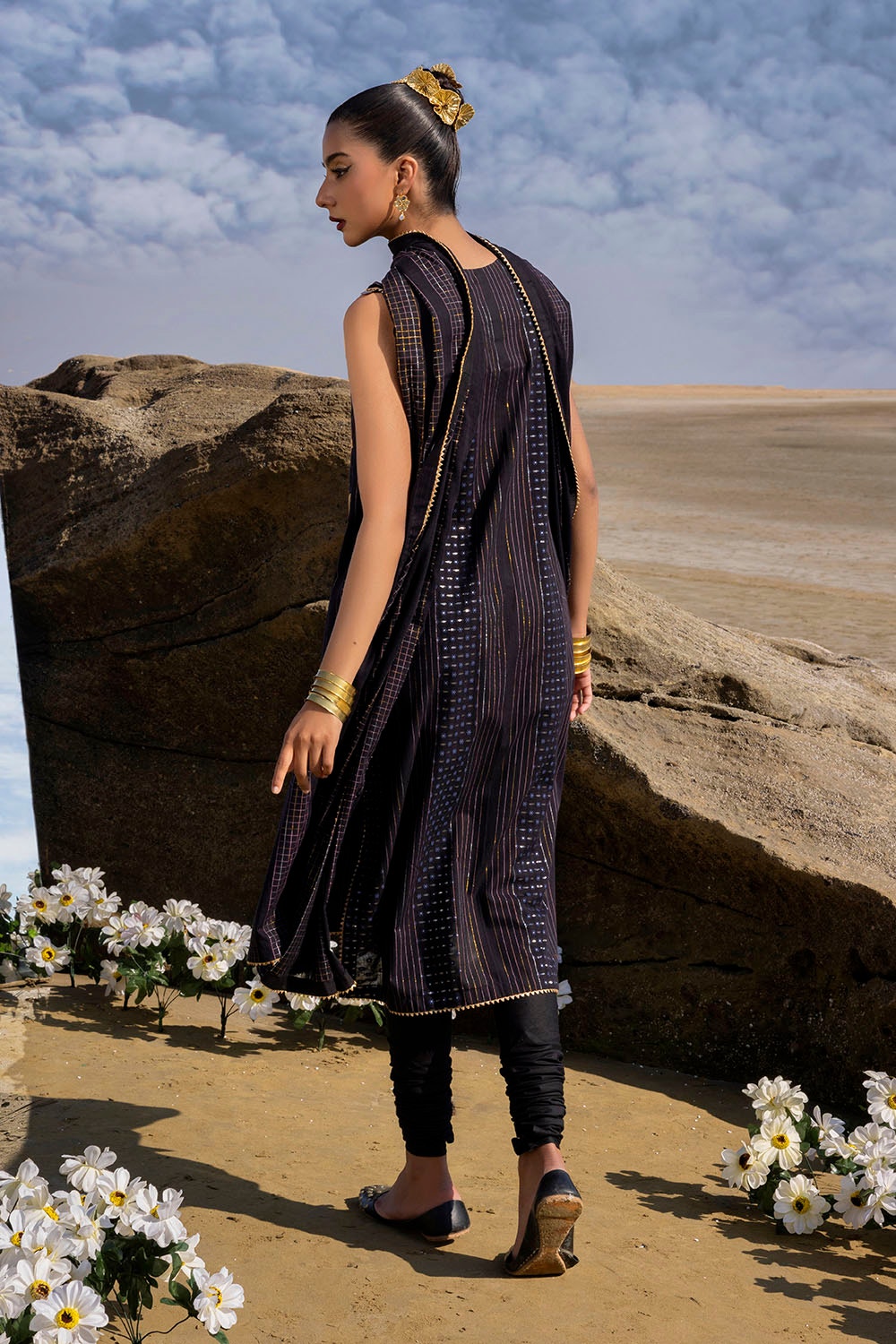 Gul Ahmed | Taara 25 | MJ-42037 S Black Jacquard