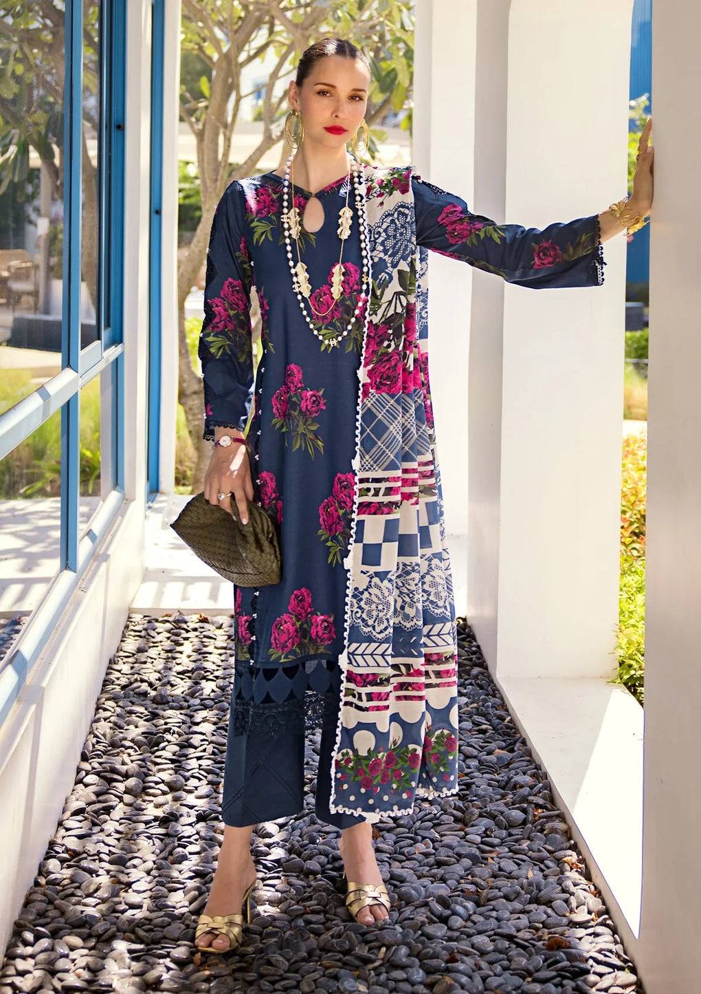 Elaf Premium | Prints Collection 2024 | EOP-03B PATTAYA POISE - Pakistani Designer Dress - by Elaf Premium | Type: Formal - 100% Original at Saira Sultan