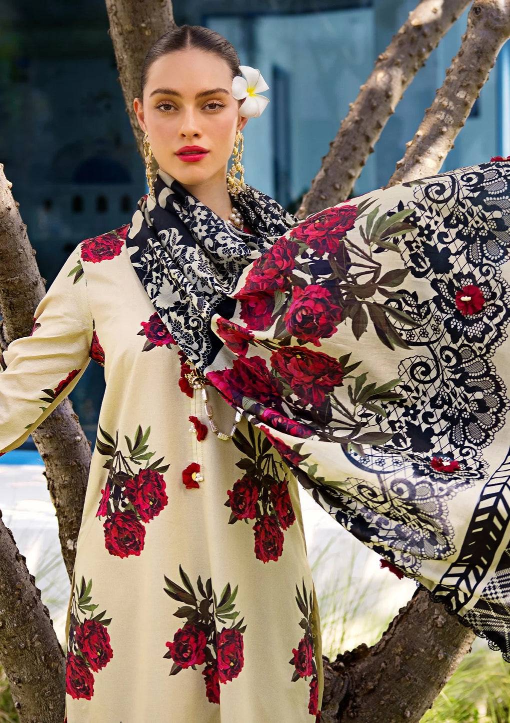 Elaf Premium | Prints Collection 2024 | EOP-03A SWAN - Pakistani Designer Dress - by Elaf Premium | Type: Formal - 100% Original at Saira Sultan