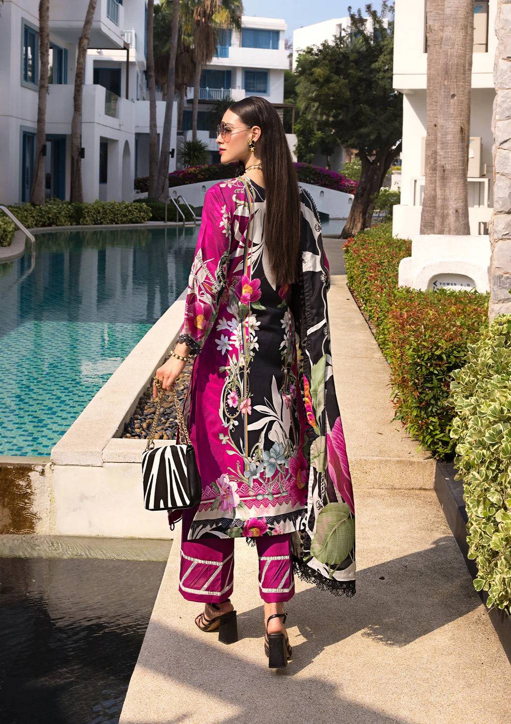 Elaf Premium | Prints Collection 2024 | EOP-08A PETUNIA - Pakistani Designer Dress - by Elaf Premium | Type: Formal - 100% Original at Saira Sultan