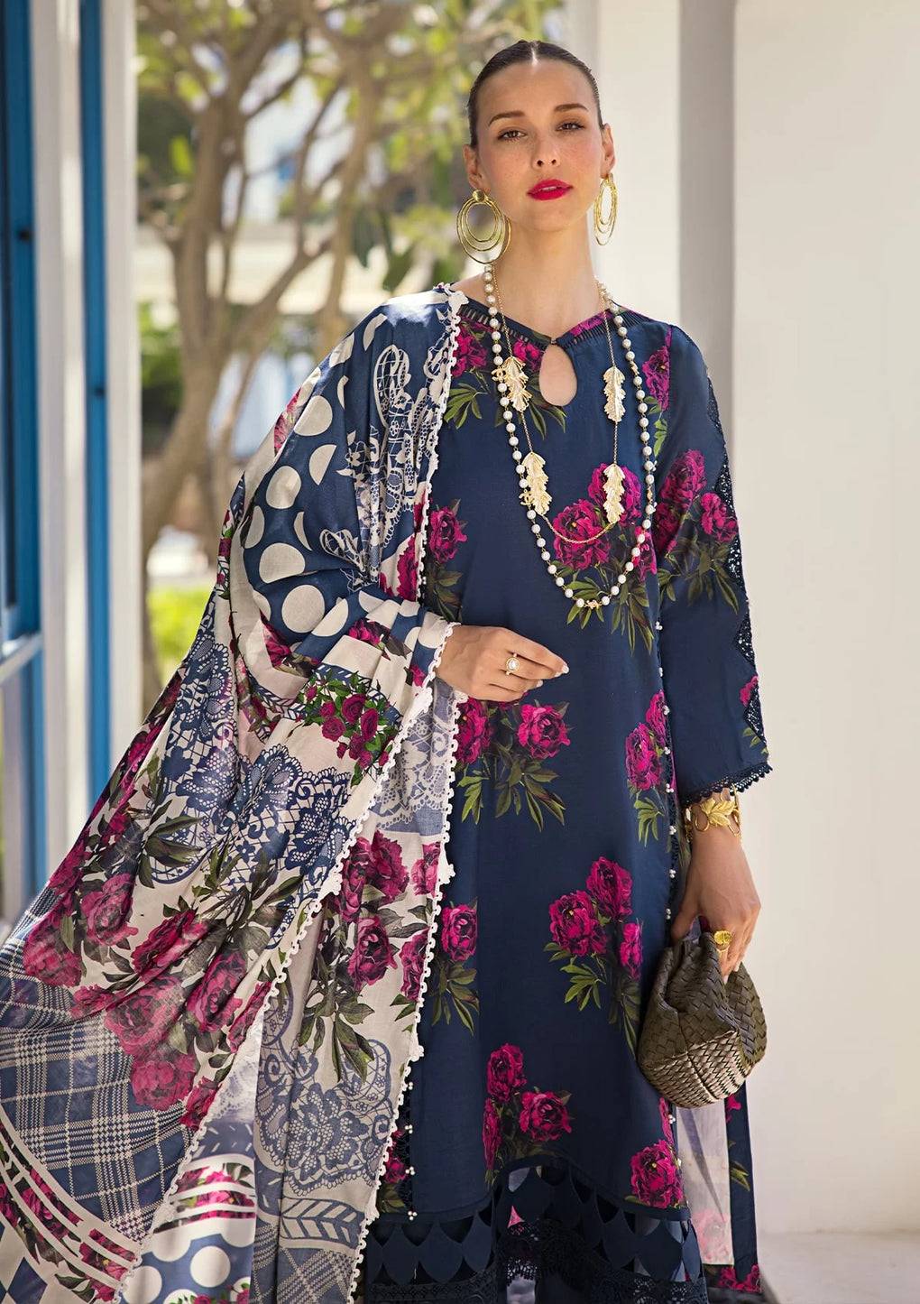 Elaf Premium | Prints Collection 2024 | EOP-03B PATTAYA POISE - Pakistani Designer Dress - by Elaf Premium | Type: Formal - 100% Original at Saira Sultan