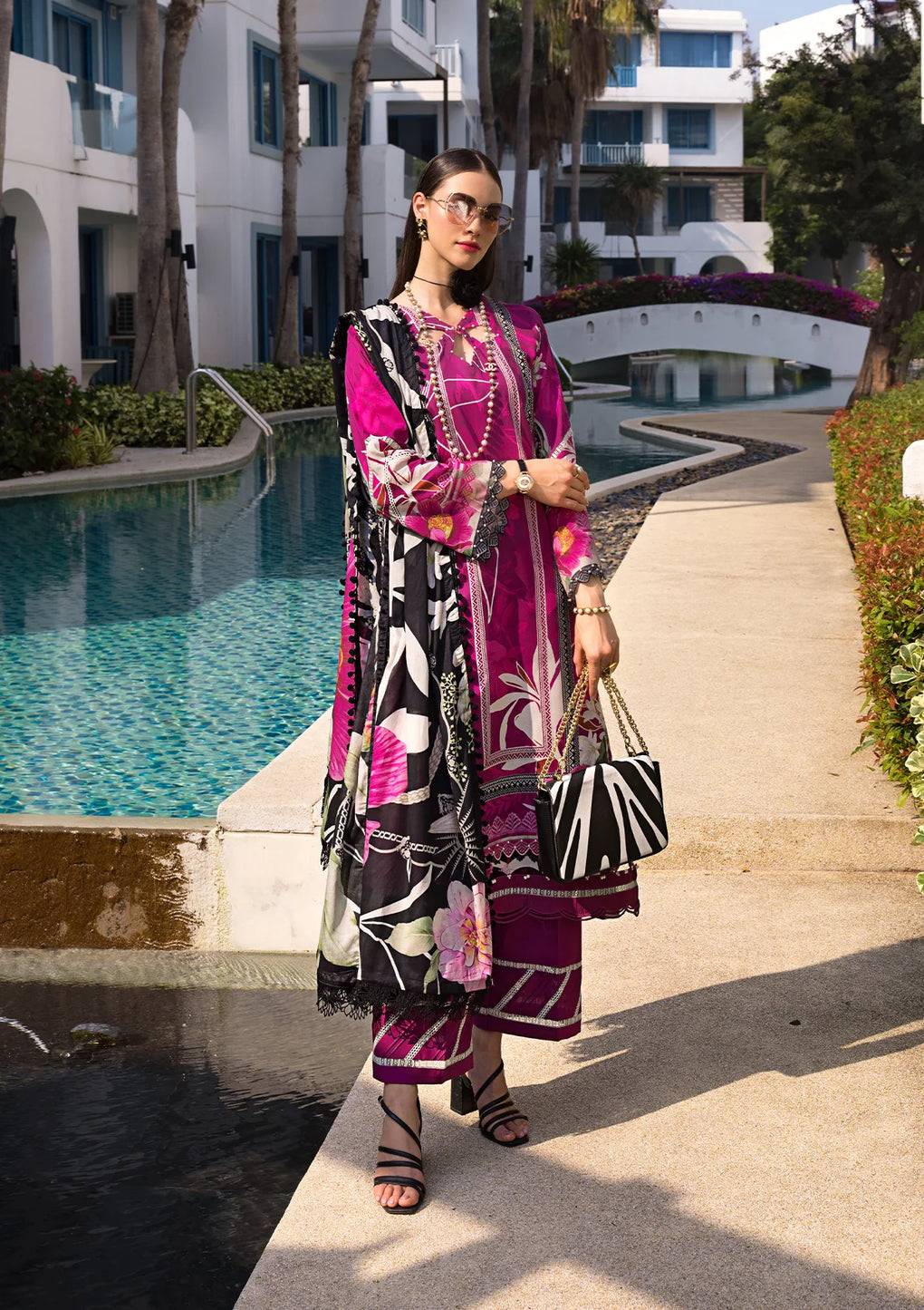 Elaf Premium | Prints Collection 2024 | EOP-08A PETUNIA - Pakistani Designer Dress - by Elaf Premium | Type: Formal - 100% Original at Saira Sultan