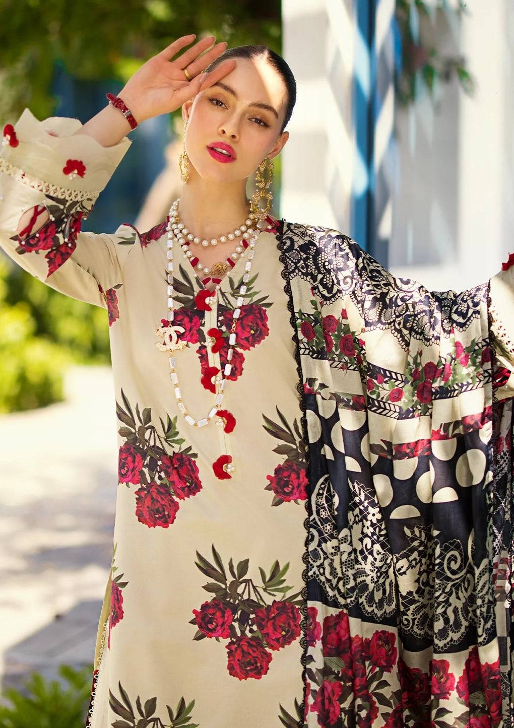 Elaf Premium | Prints Collection 2024 | EOP-03A SWAN - Pakistani Designer Dress - by Elaf Premium | Type: Formal - 100% Original at Saira Sultan