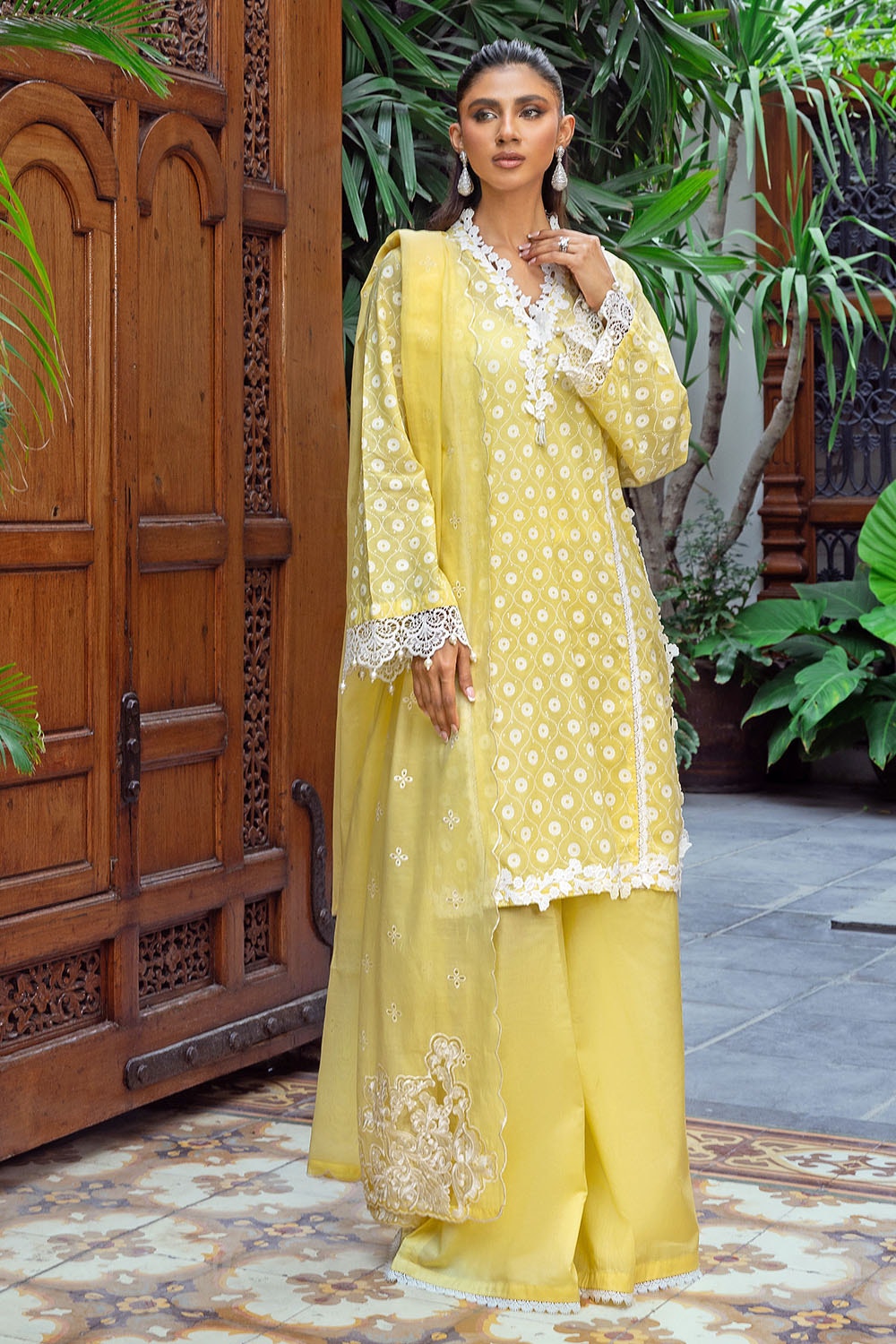 Gul Ahmed | Festive Capsule 25 | 52001 L Pale Yellow Lawn
