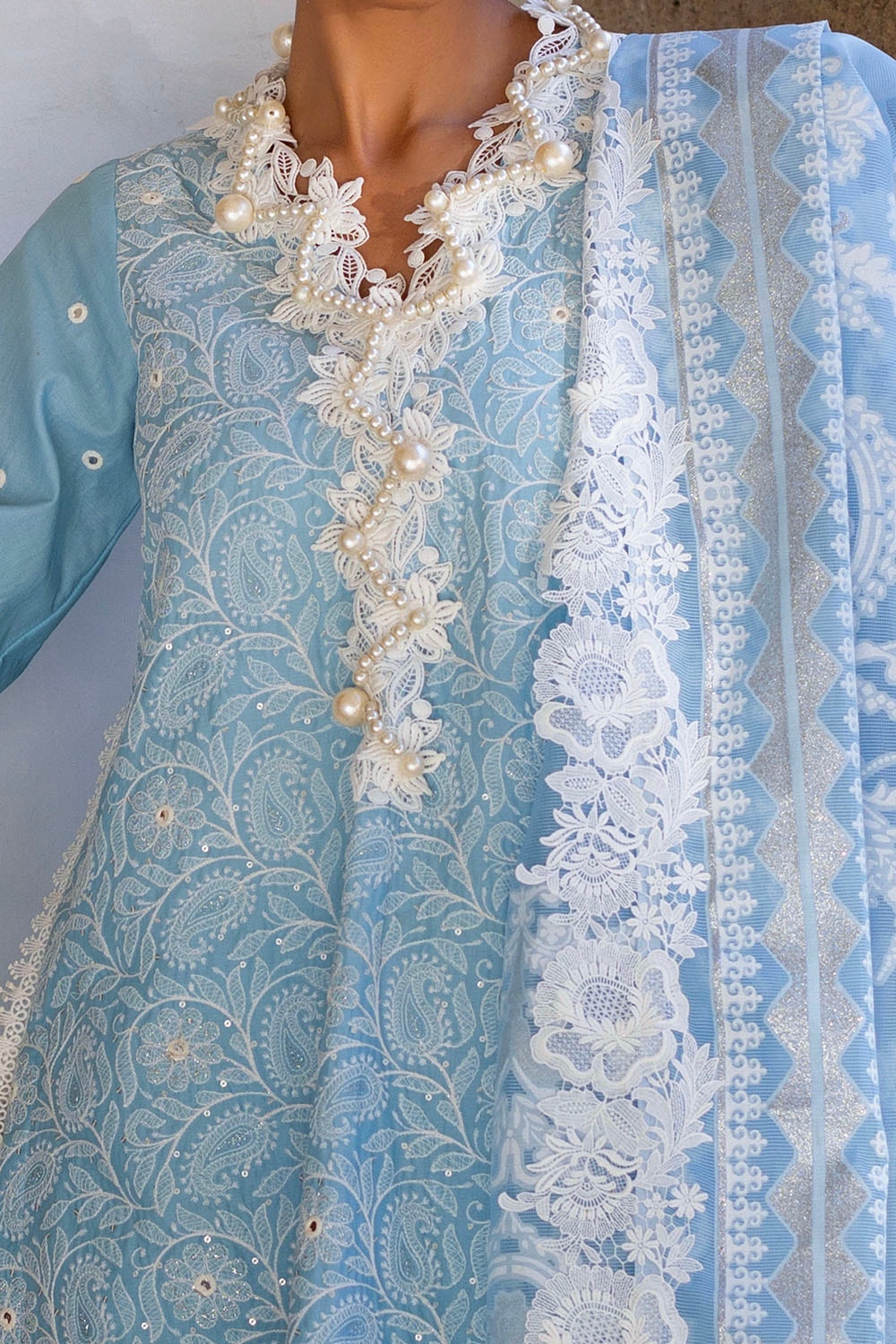 Gul Ahmed | Festive Eid 25 | FE-52012 M Light Blue Lawn