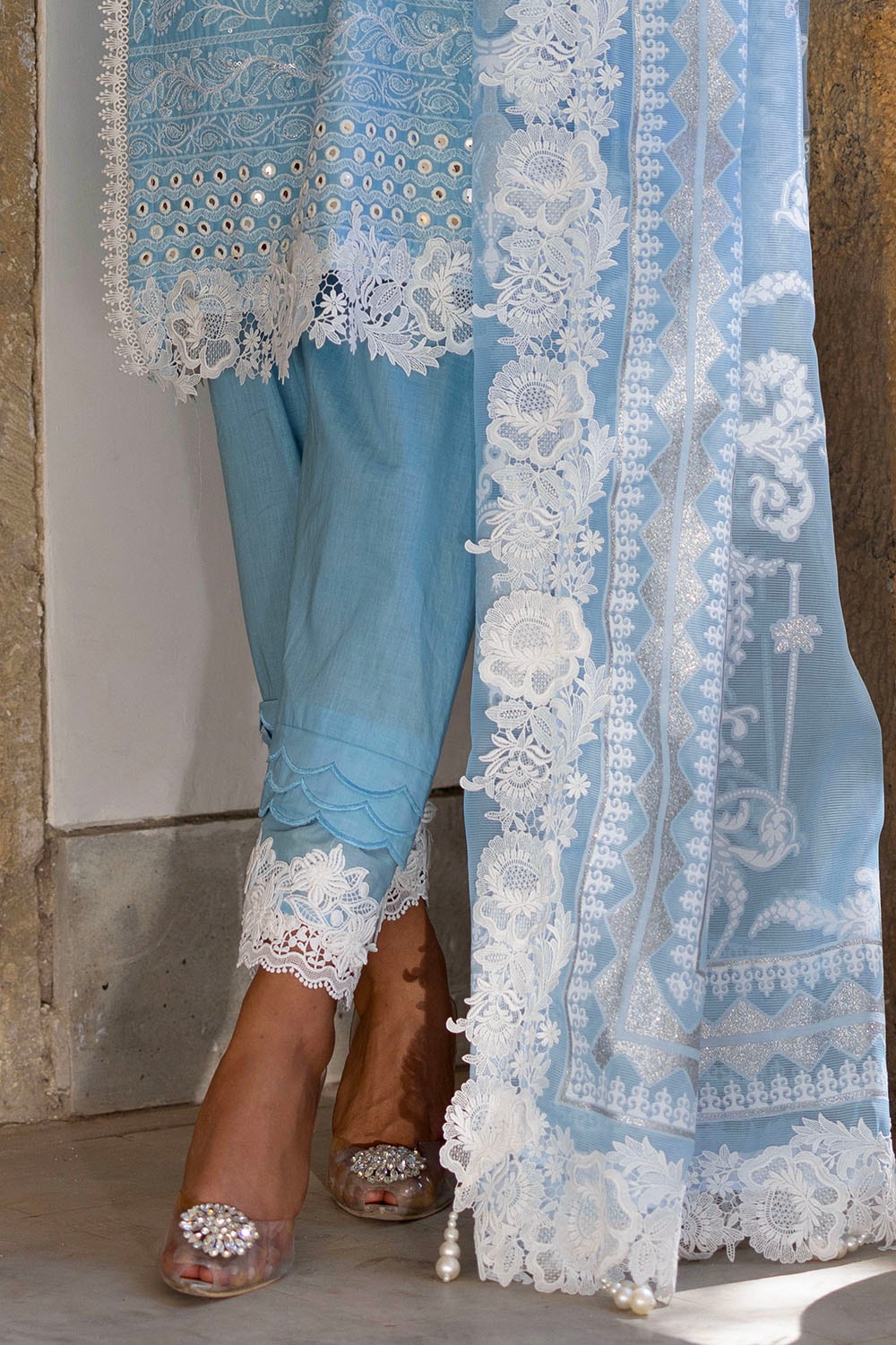 Gul Ahmed | Festive Eid 25 | FE-52012 XL Light Blue Lawn