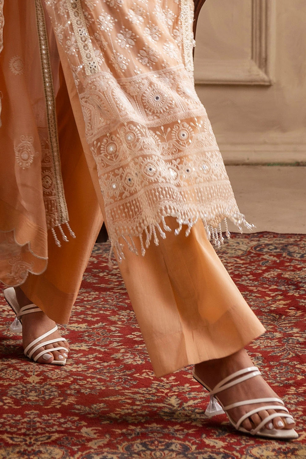 Gul Ahmed | Festive Eid 25 | LE-52024 L Pale Peach Chiffon