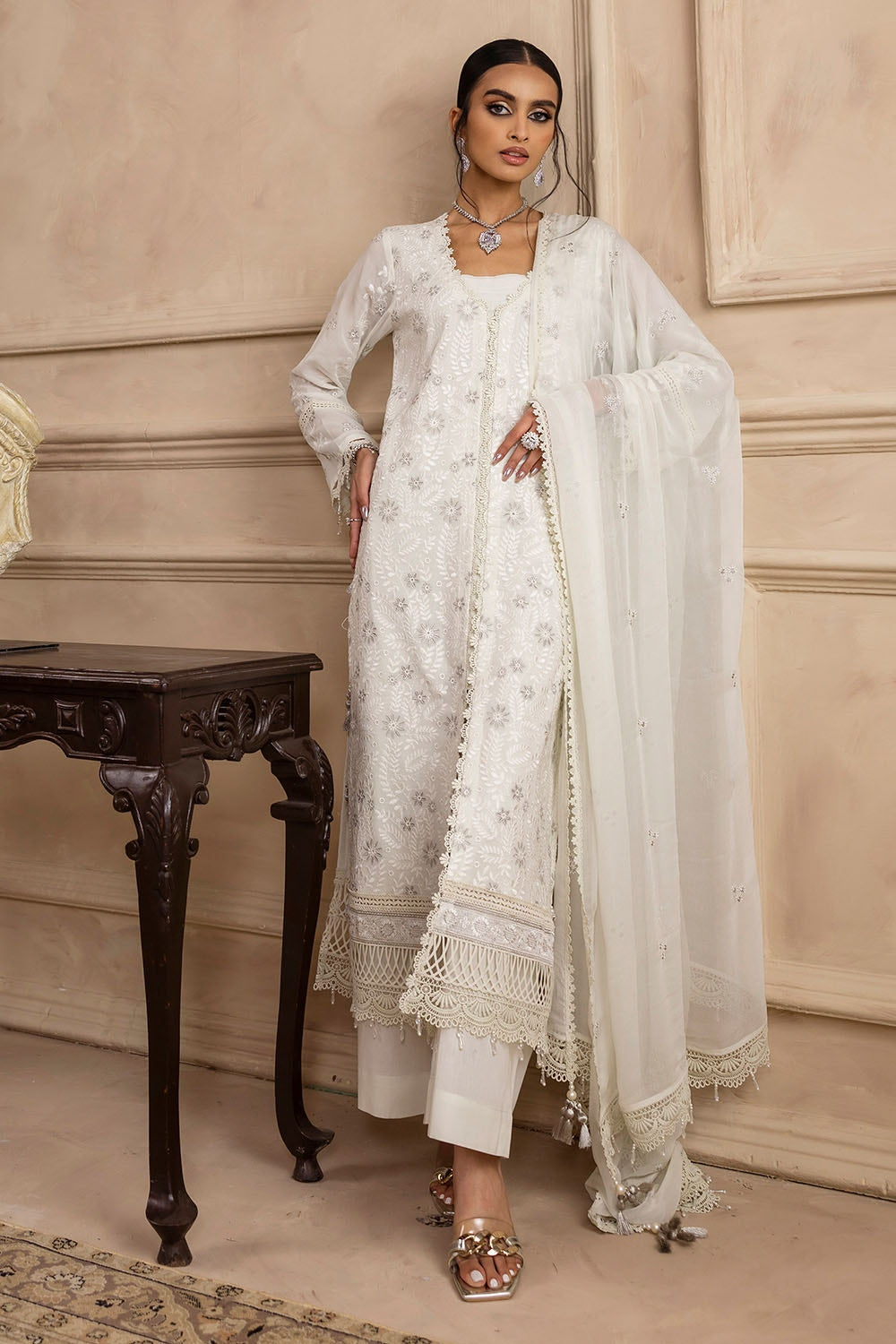 Gul Ahmed | Festive Eid 25 | LSV-52017 Custom Size Ivory Swiss