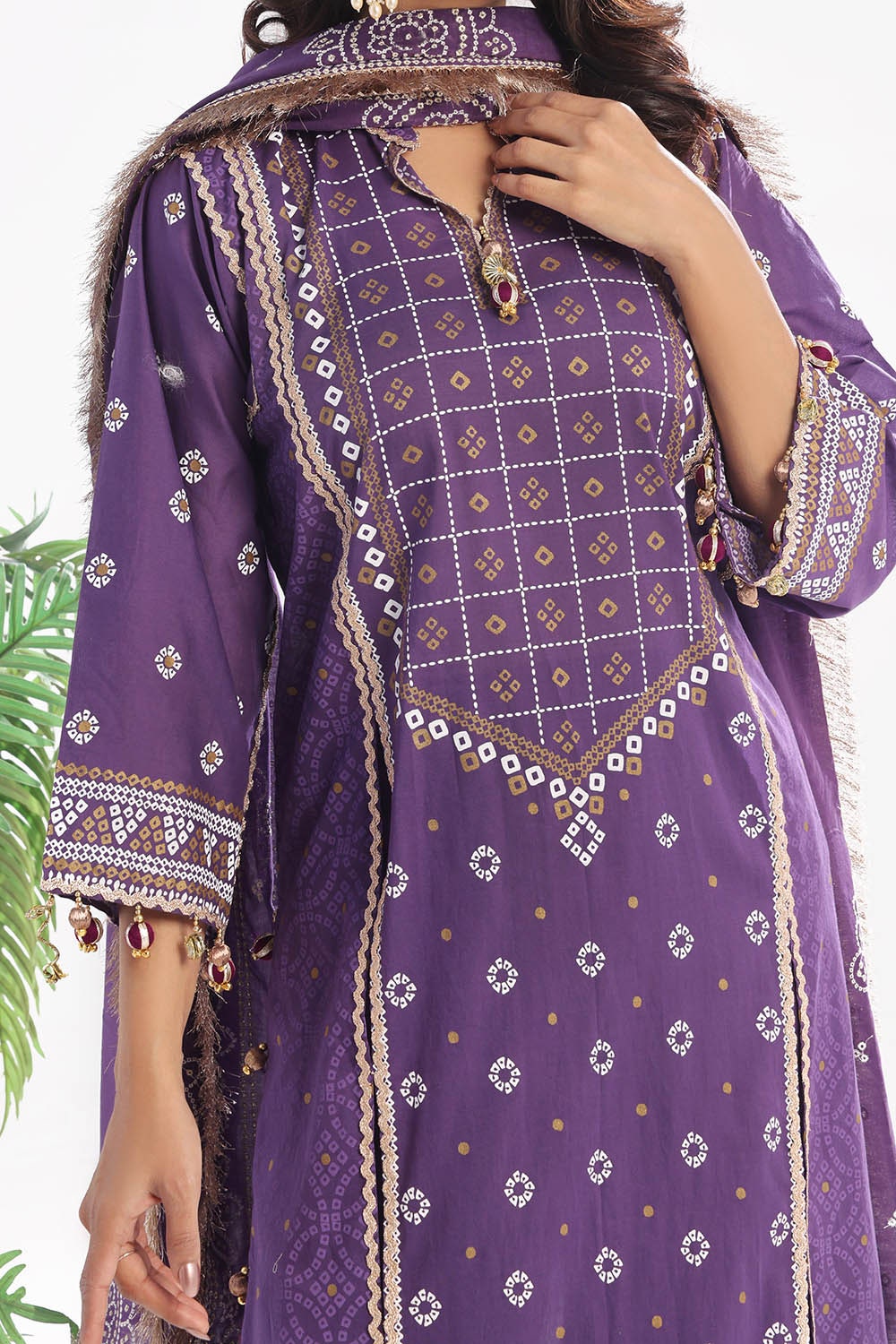 Gul Ahmed | Chunri Lawn 25 | CL-52169 M Purple Lawn