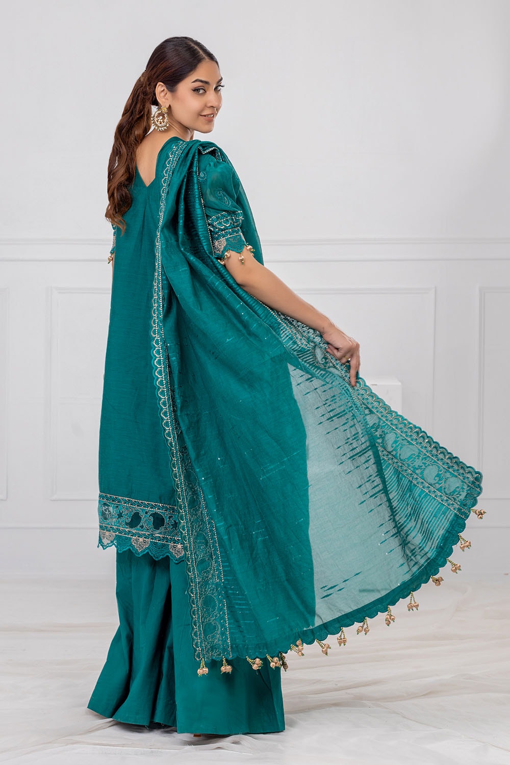 Gul Ahmed | Festive Eid 25 | FE-52032 S Emerald Green Paper Cotton