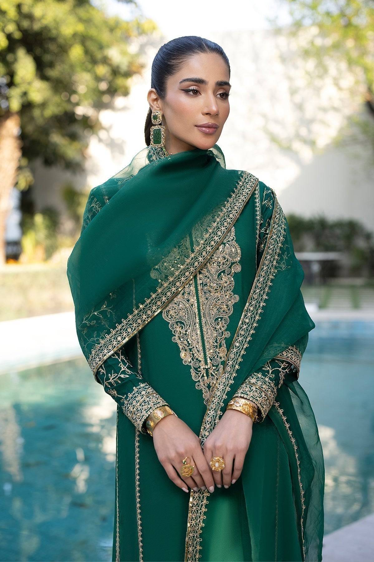 Erum Khan | Shahzeen Eid Collection | PEACOCK - Pakistani Designer Dress - by Erum Khan | Type: Formal - 100% Original at Saira Sultan