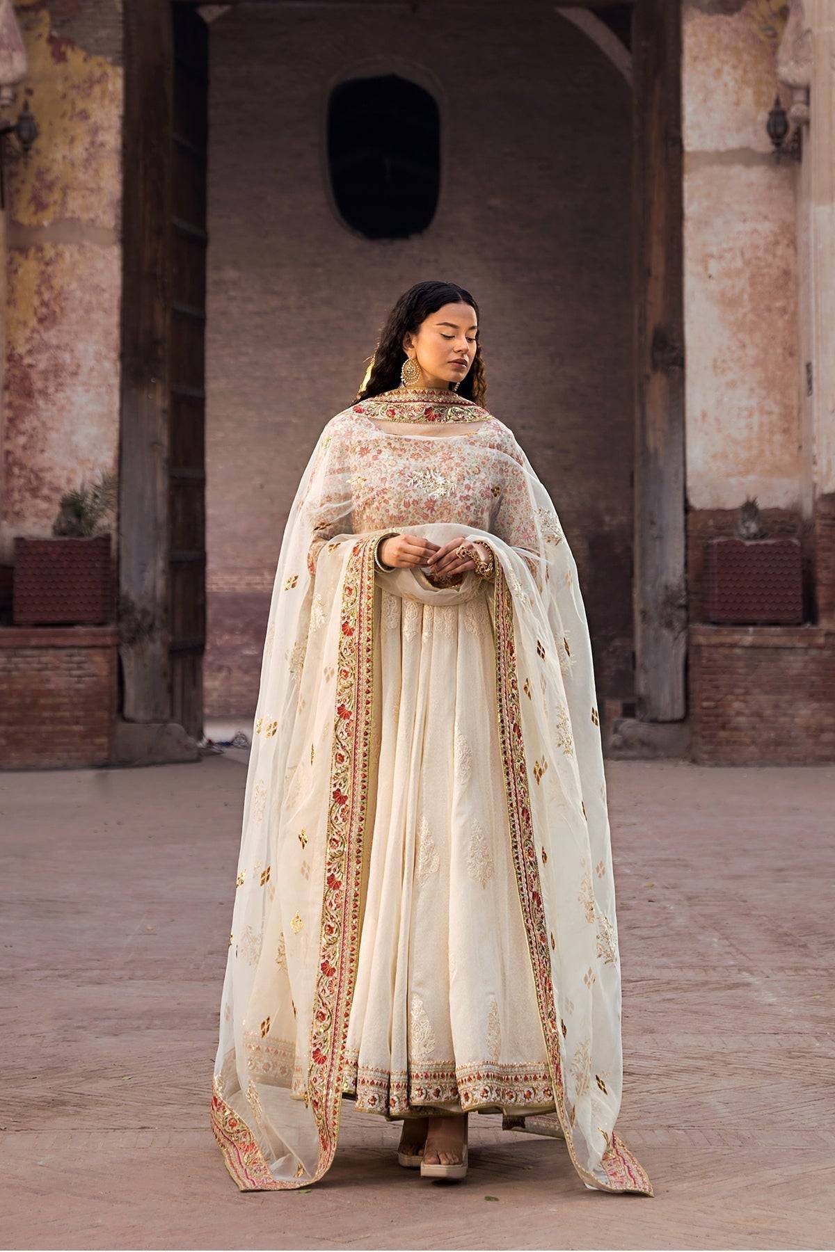 Erum Khan | Shezadian Luxe Formals | ANARKALI - Pakistani Designer Dress - by Erum Khan | Type: Formal - 100% Original at Saira Sultan