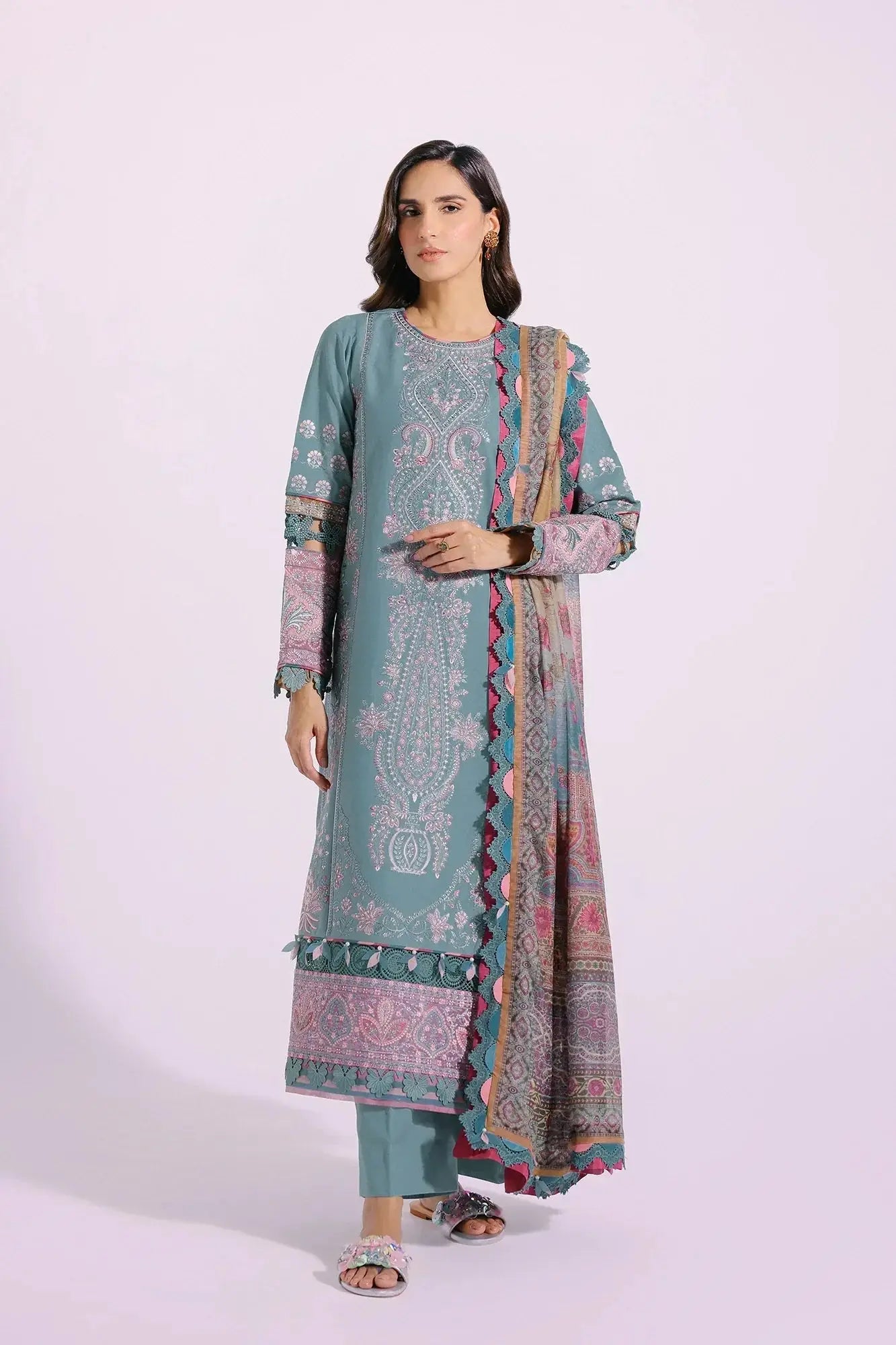 Ethnic | Rozana Collection SS 24 | E0406/203/718 - Pakistani Designer Dress - by Ethnic | Type: Luxury - 100% Original at Saira Sultan