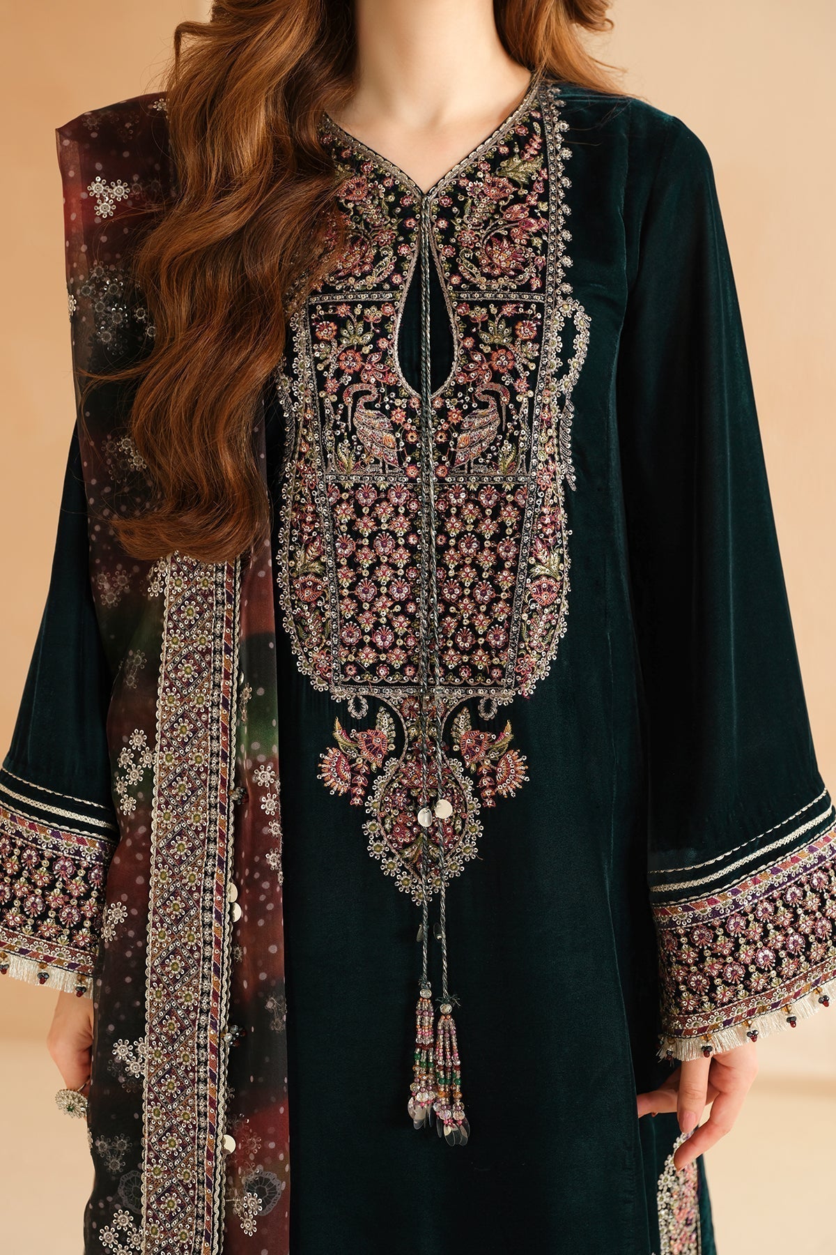 Jazmin | Velvet Edit 24 | Velvet Formal VF-2039 - Pakistani Designer Dress - by Jazmin | Type: Formal - 100% Original at Saira Sultan