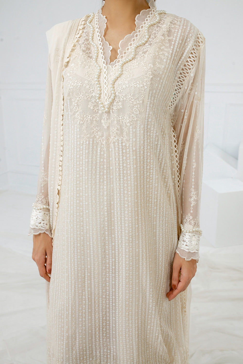 Gul Ahmed | Festive Eid 25 |FE-52074 M Ivory Chiffon