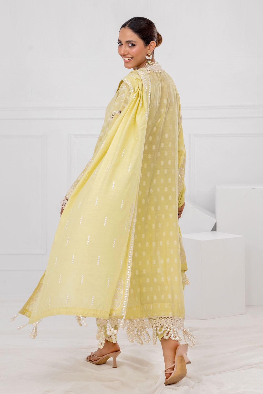 Gul Ahmed | Festive Eid 25 | FE-52080 M Dust Yellow Paper Cotton