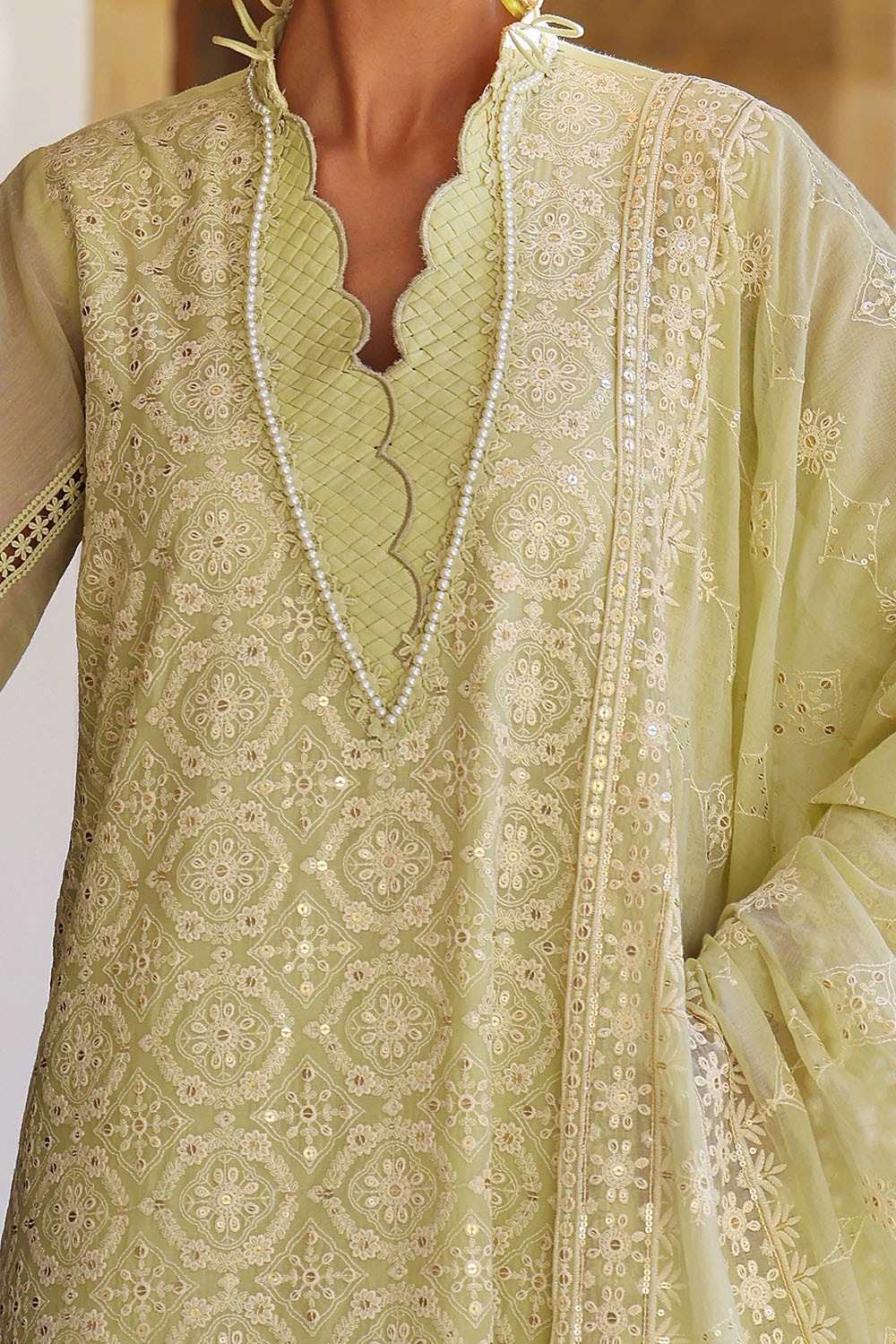 Gul Ahmed | Festive Eid 25 | FE-52089 M Pastel Mint Paper Cotton