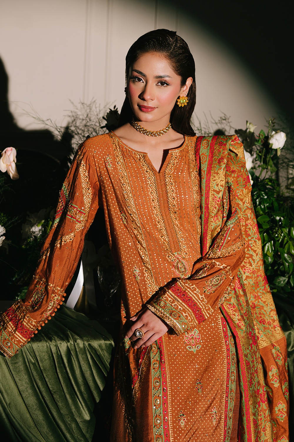 Gul Ahmed | Festive Eid 25 | FE-52092 Custom Size Golden Paper Cotton