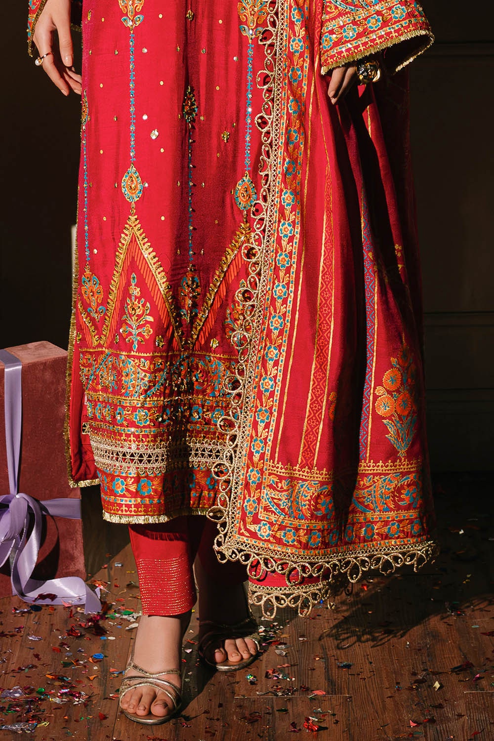 Gul Ahmed | Festive Eid 25 |FE-52093 XL Pinkish Orange Paper Cotton