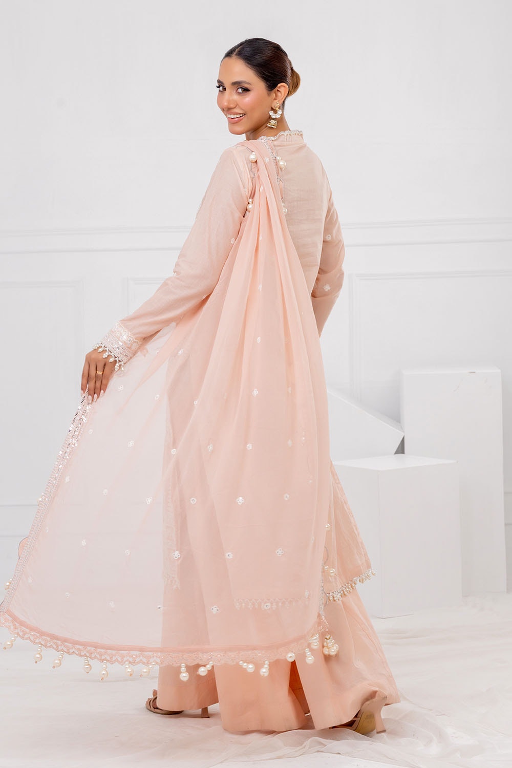 Gul Ahmed | Festive Eid 25 | FE-52107 S Pale Peach Lawn