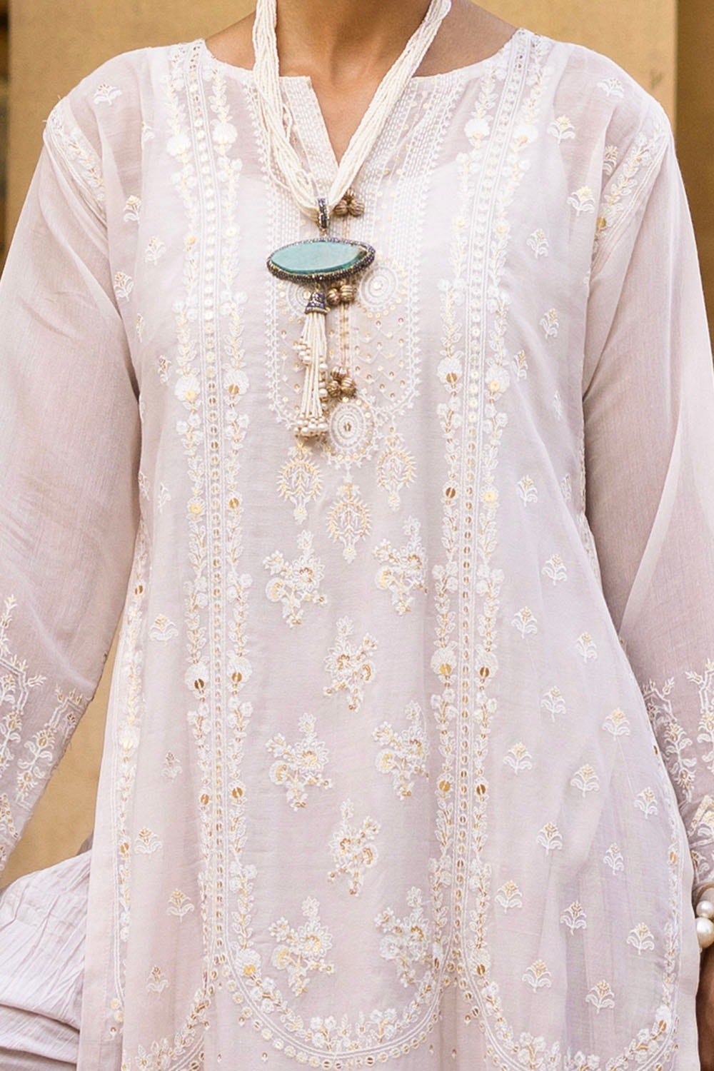 Gul Ahmed | Festive Eid 25 |FE-52144 M Off White Paper Cotton