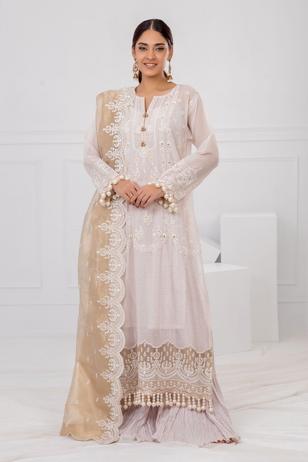 Gul Ahmed | Festive Eid 25 |FE-52144 XS Off White Paper Cotton