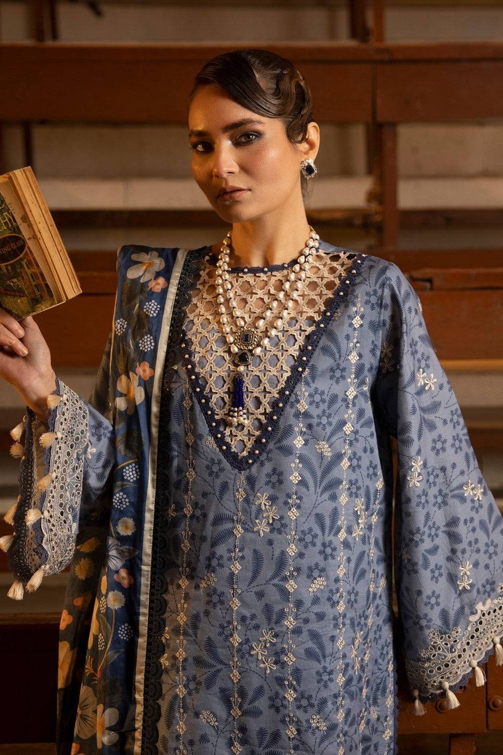Ittehad | Embroidered Lawn | I-15 - Pakistani Designer Dress - by Ittehad | Type: Luxury - 100% Original at Saira Sultan